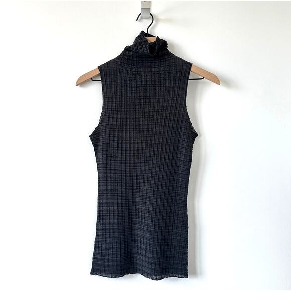 ZARA Black Semi-Sheer Sleeveless Top Size M - Picture 1 of 7